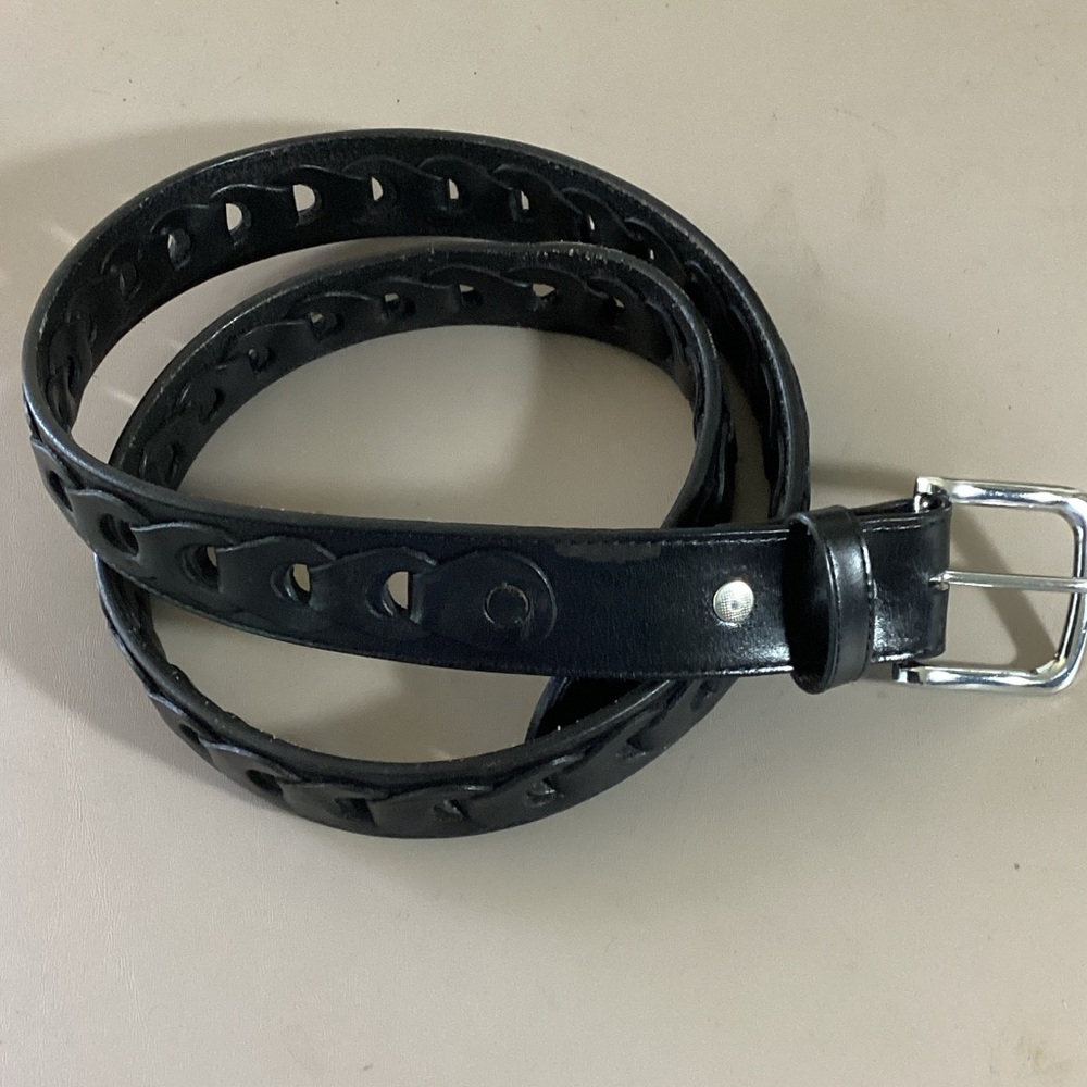 Black Leather Belt Size 42